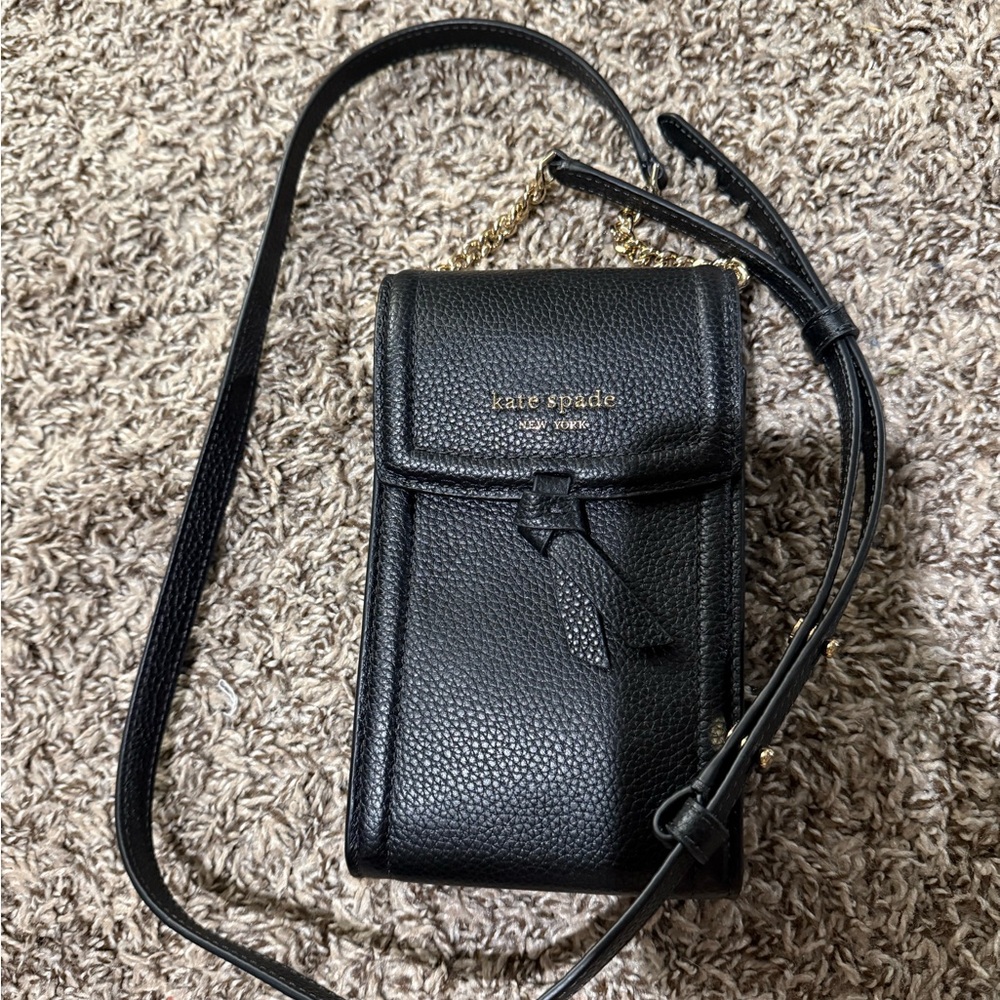Kate Spade Black Leather Phone Crossbody